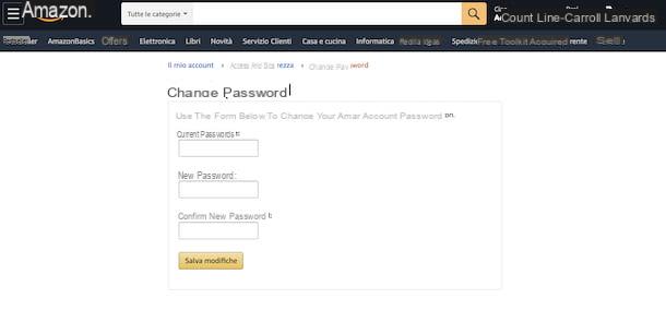 How to change Amazon password