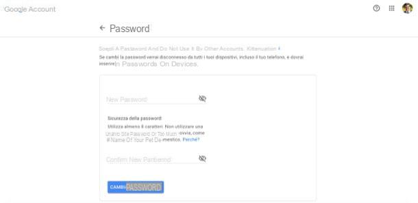 How to change Google password